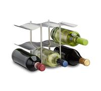 Relaxdays Stainless Steel Wine Rack for 9 Bottles