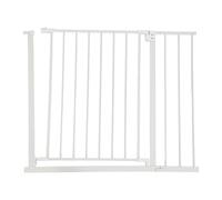 Relaxdays stair gate, 95-100 cm, no drilling required, for babies & toddlers, stairs & doors, clamp-on gate, white