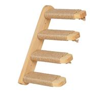 Relaxdays Stairs, cat Ladder 4 Steps, H x D: Approx. 29 x 34 x 22.5 cm, Accessories for Climbing Wall, Wood and Jute, Natural, 70% 30%, 29x34x22,5 cm