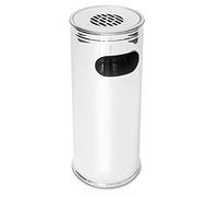 Relaxdays Standing Ashtray Stainless Steel Height 75 cm For Outdoor Use, Large Metal Ash Tray with Trash Rubbish Garbage Bin