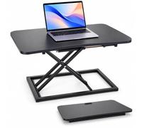 Relaxdays Standing Desk Converter, Height Adjustable, Black | H x W x D: 5.5-40 x 73 x 47 cm, MDF, Metal