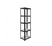 Relaxdays standing shelving unit, HxWxD: 180 x 40 x 40 cm, 5 open shelves, 300 kg, office & basement, grey/black