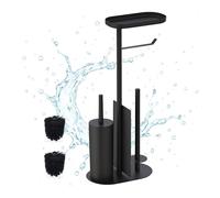 Relaxdays Standing Toilet Paper Holder 65 x 26 x 17 cm (H x W x D) Black