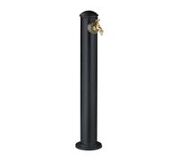 Relaxdays Standing Water Fountain, Antique Look, with Golden Tap, Garden, Patio, Faucet, HWD: 91 x 18 x 17.5 cm, Green, Aluminium