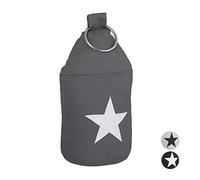 Relaxdays Star Door Stop, Fabric Bumper, Floor Doorstop, Tall, with Handle, HxD: 23 x 11 cm, Dark-grey