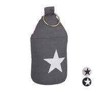 Relaxdays Star Door Stop, Fabric Bumper, Floor Doorstop, Tall, with Handle, HxD: 23 x 11 cm, Dark-grey, Cotton