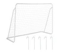 Relaxdays Steel Football Goal in White