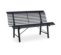 Relaxdays Steel garden bench in anthracite