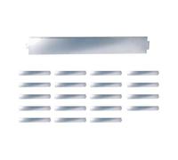 Relaxdays Steel Lawn Edging Set of 20, Flexible Bed & Lawn Edging, 15 x 100 cm, Silver