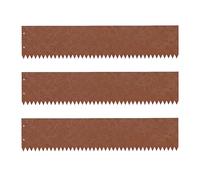Relaxdays Steel Lawn Edging Set of 3, Flexible Bed Border, Rust Effect, 15 x 101.5 cm, Brown