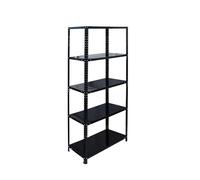 Relaxdays Steel Storage Rack with 5 Shelves, 200 kg Capacity, 150x75x30 cm, Black for Cellar, Garage & Workshop