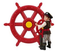 Relaxdays Steering Wheel, movable play tower accessory, Ø 54 cm, red