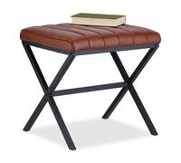 Relaxdays Stool with Faux Leather Upholstery