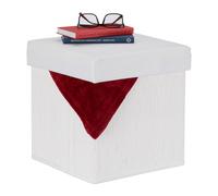 Relaxdays Stool with Storage Compartment in White