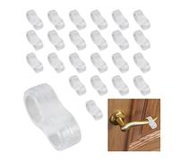 Relaxdays Stop Latch, Set of 24, Inner Diameter: 1.4 & 1.7 cm, Non-Slip Door Handle Buffers, Wall Protection, PVC, Transparent, 24er Set