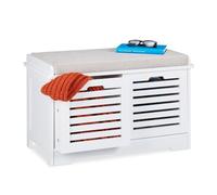 Relaxdays Storage Bench 2 Baskets White