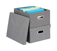 Relaxdays Set of 2 Storage Boxes with Lid