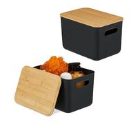 Relaxdays Storage box set with bamboo lid