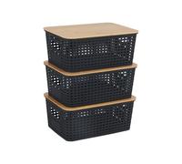 Relaxdays Storage box set with bamboo lid