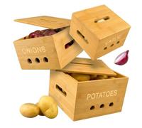 Relaxdays storage boxes, 3 sizes, potato box, onion box, natural
