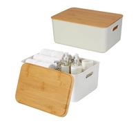 Relaxdays Storage box set with bamboo lid
