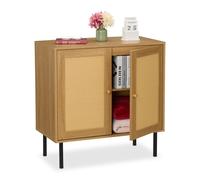 Relaxdays Storage Cabinet with 2 rattan doors
