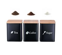 Relaxdays Storage jars 3-piece: coffee, tea, sugar