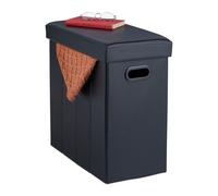 Relaxdays Storage Stool in Black Faux Leather