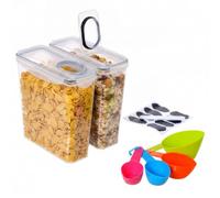 Relaxdays Storage Tins, Set of 2, with lids, airtight, transparent