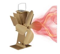 Relaxdays Stove, without Electricity, Low Noise for Fireplace & More, Heat Driven & Resistant, 4 Blades, Fan, Bronze, Aluminium, 26 x 19 x 12 cm