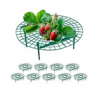 Relaxdays Strawberry Support, 10x Set, Protect Plants & Flowers from Snails, Prevent Rot & Mould, Round, Plastic, Green, 10 x 30 cm