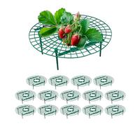 Relaxdays Strawberry Support, 15x Set, Protect Plants & Flowers from Snails, Prevent Rot & Mould, Round, Plastic, Green, 10 x 30 cm