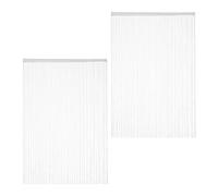 Relaxdays String, Set of 2, Shortenable, with Rod Tunnel, 145 x 245 cm, Door Curtain, Room Divider, White, Polyester