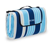 Relaxdays Striped Picnic Blanket Blue-White
