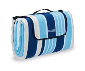 Relaxdays Striped Picnic Blanket Blue-White