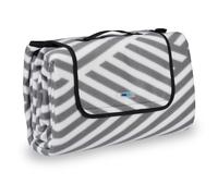Relaxdays Striped Picnic Blanket Grey-White