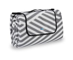 Relaxdays Striped Picnic Blanket Grey-White