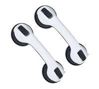 Relaxdays Suction Grab Handles, Set of 2, Shower & Bath, Max. Load 70 kg, for The Elderly, Disability Aid, Black/White, 30 x 10 x 8.5 cm