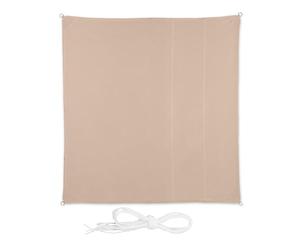 Relaxdays Sun Sail Shade Square, Polyester Fabric, UV Protection, Canopy with Ropes, 2.5 x 2.5 m, Beige