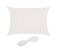 Relaxdays Sun Sail Shade, Triangular Awning, 2 x 4 m, HDPE Fabric, for Patio & Garden, with Tensioning Ropes, White, 2x4m
