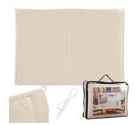Relaxdays Sun Shade Sail, 3 x 4 m, Polyester, Waterproof, Canvas with Eyelets & Tension Ropes, Sun Cloth Rectangular, Beige