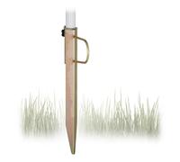 Relaxdays Sun Umbrella Lawn Stake, Garden Parasol Stand, Galvanized Steel, for Posts up to 32 mm, H=43 cm, Bronze, 5x20x43 cm