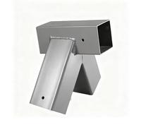 Relaxdays Swing Connector A-Shape 100° for 90x90 mm Posts Powder-Coated Steel Grey 19x27x19 cm