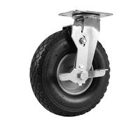 Relaxdays swivel castor with brake, 3.00-4, 120 kg, black/silver