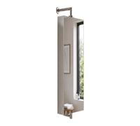 Relaxdays Swivel mirror cabinet, stainless steel