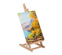 Relaxdays Table Easel, Tiltable, Height Adjustable, up to DIN A3, Mini, HxWxD: 98 x 29 x 32 cm, Beech Wood, Natural