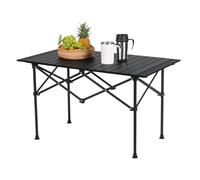 Relaxdays Table, Folding, HWD: 55 x 95 x 53 cm, Camping & Picnic, Portable Outdoor Furniture, Steel, Black