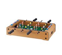 Relaxdays Table Football Game, Kids, Adults, Wooden Look, Durable, Foosball, H x W x D: 11 x 51 x 50 cm, Green-Brown