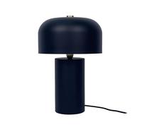 Relaxdays table lamp, mushroom shape, metal, E14, cable bedside lamp, HxD: 40 x 25 cm, desk lamp, black