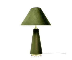 Relaxdays Table Lamp, Velvet Shade & Metal Base, E14, HxD: 47 x 30 cm, Bedside Lamp with Cable, Bedroom, Olive/Gold
